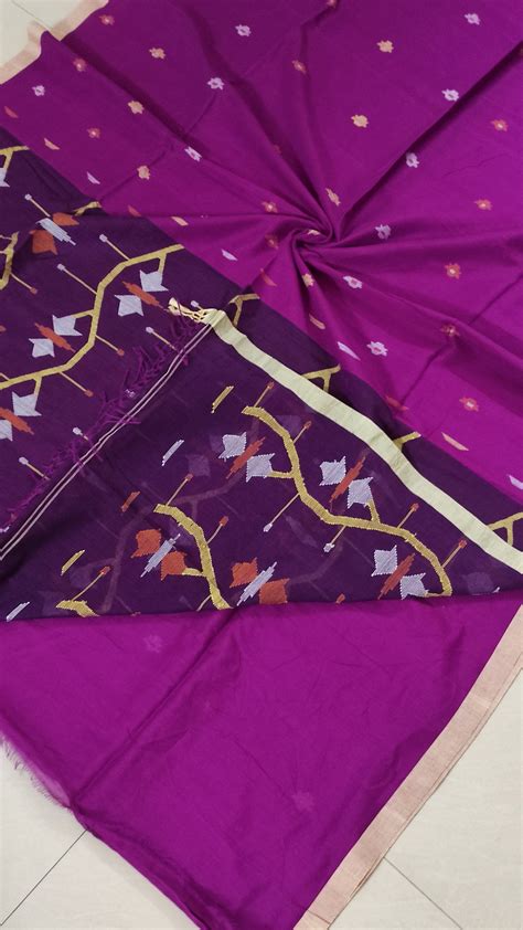 Handwoven Cotton Jamdani - Pink Kacha Golla – tantuparv