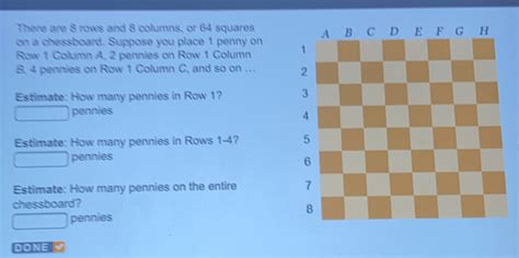 Solved: There are 8 rows and 8 columns, or 64 squares on a chessboard ...