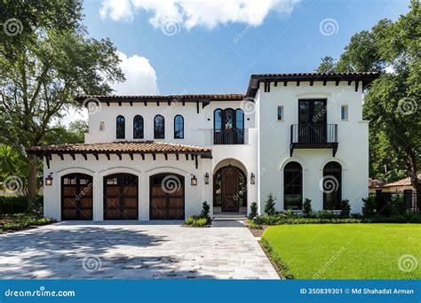 Modern Spanish Style Home stock illustration. Illustration of home ...