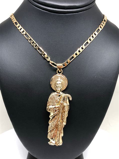 San Judas Gold Plated Chain Necklace by Fran & Co. Jewelry – Tagged ...
