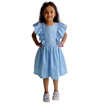 Buy SHRITHI FASHION FAB Girls Kid's Cotton Checkered Printed Frock with ...