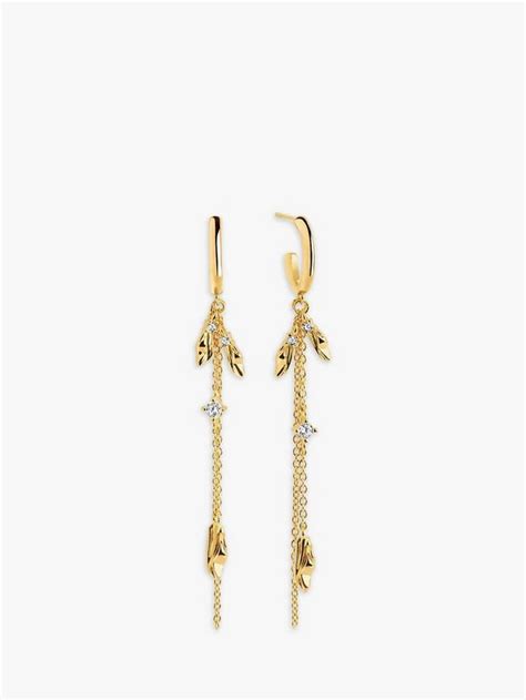 Sif Jakobs Jewellery Vulcanello Cubic Zirconia Double Chain Drop ...