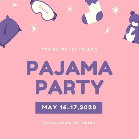 Pajama Party Invitation Templates Free