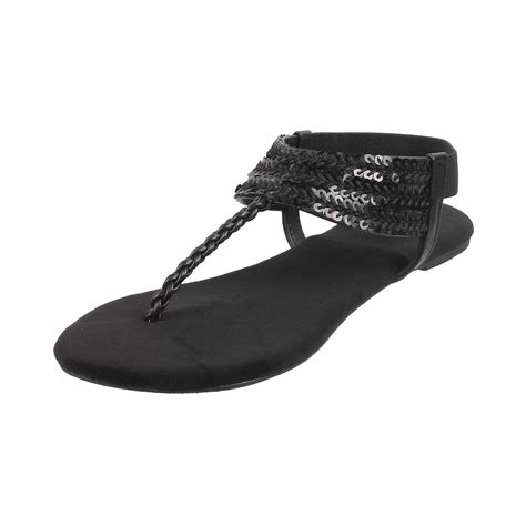 Buy Mochi Women Black Flat Sandal UK/2.5 EU/35 (33-3103) at Amazon.in