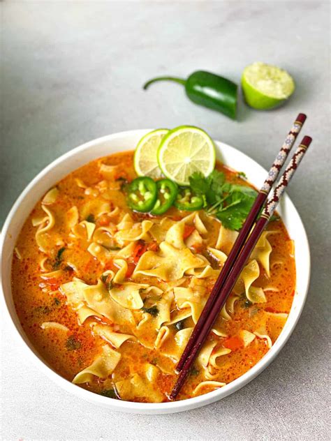 TasteGreatFoodie - Thai Red Curry Noodle Soup - Quick Meals