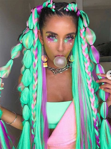 neon festival hair