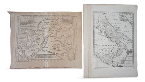 Lot - TWO MAPS: A NEW & ACCURATE MAP OF THE KINGDOMS OF NAPLES AND SICILY BY EMANUEL BOWEN, WITH ...