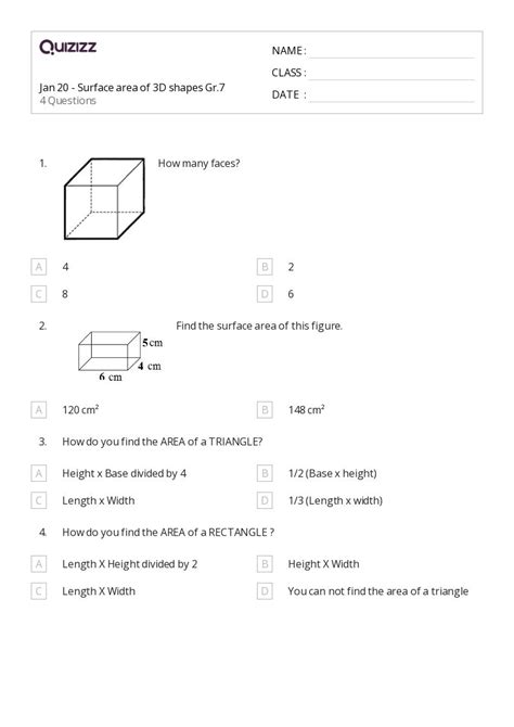 50+ Surface Area worksheets on Quizizz | Free & Printable