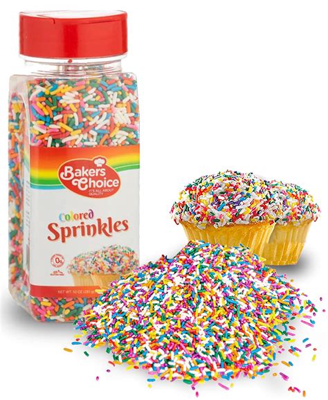 Bakers Choice Rainbow Sprinkles for Baking - Rainbow Jimmies Sprinkles ...
