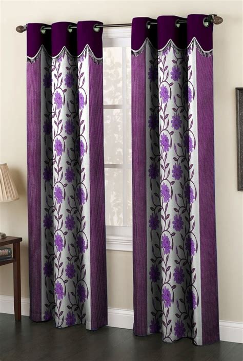 Buy Homefab India Designer Floral Purple Window Curtain (HF092) 5X4ft(1 ...