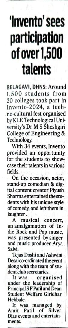 Media Coverage | KLE Tech Belagavi