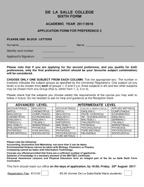 Fillable Online APPLICATION FORM FOR PREFERENCE 2 Fax Email Print ...