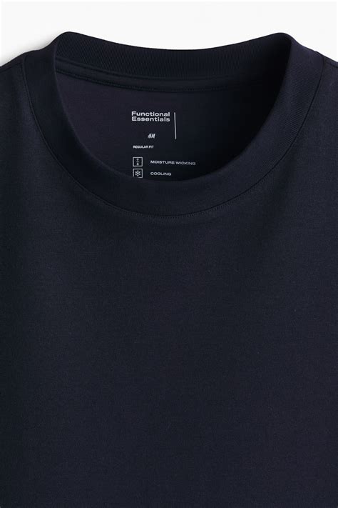 Cooling Regular Fit T-shirt - Navy blue - Men | H&M IN
