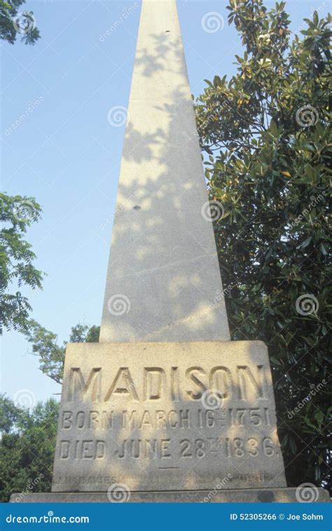 Grave Marker of Burial Place for James and Dolly Madison, Montpelier ...