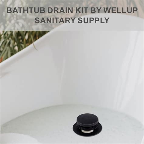 Buy Black Bathtub Drain Tip Toe Tub Conversion Kit Assembly,Wellup Tub ...