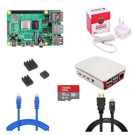 Raspberry Pi 4 Model B 8GB RAM Kit with 32GB Noobs, LAN-mHDMI Cable ...