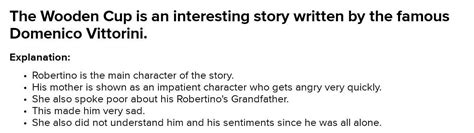 Character sketch of robotino in the story the wooden cup - Brainly.in