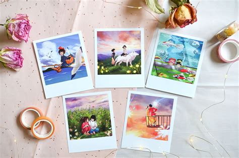 Anime Polaroid Set Polaroid Art Print Anime Polaroids | Etsy