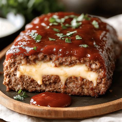 Cheesy Mozzarella-Stuffed Meatloaf - Justine Recipes