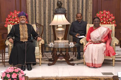 The President of India, Smt Droupadi Murmu received His Majesty Sultan Haitham bin Tarik, the ...