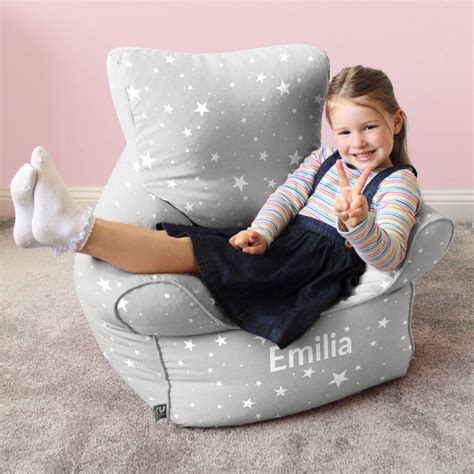 Personalised Stars Children's Bean Bag Chair By rucomfy Beanbags ...