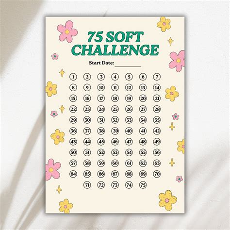 75 Day Soft Challenge Bundle, Weekly 75 Hard Habit Tracker, Printable Workout Planner, Daily ...