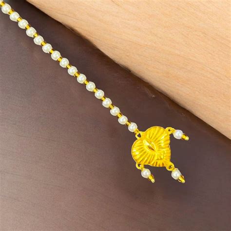 PAAN DESIGN (WGT: 0.270 GM APPROX) KDM GOLD (MANGTIKA) MOTI TICKLY 1 P ...