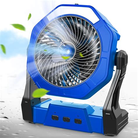 Amazon.com: Upgraded Camping Fan, Misting Fan Portable with Light ...