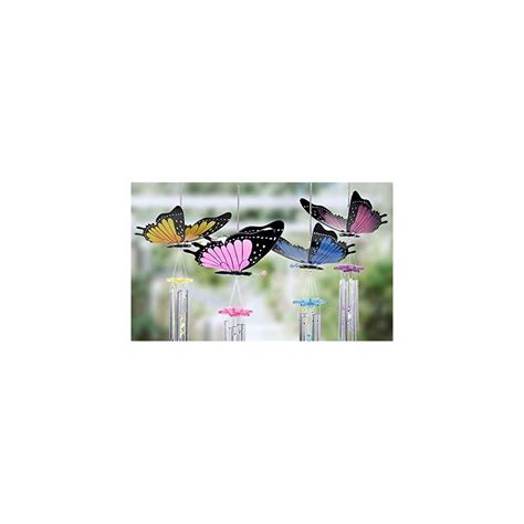 Buy Exhart Outdoor Wind Chimes - WindyWings 12 Blue Butterfly w ...