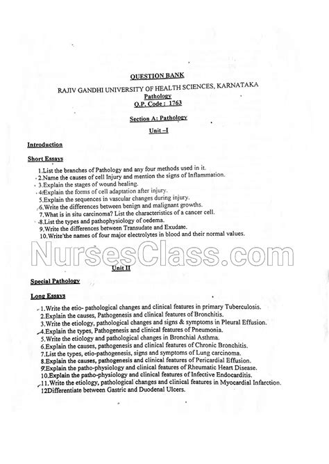 1763 Pathology Bsc Nursing - Bsc.nursing - Studocu