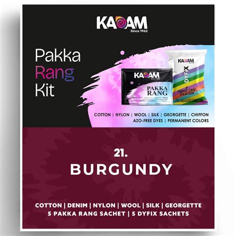 Kadam Pakka Rang Kit- Burgundy | Hot Water Fabric Dye – KadamColors