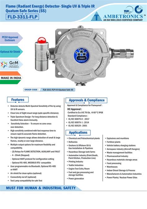 UV Flame Detector - UV Flame Detector / Ember Flame Detector - EMB-7700 ...