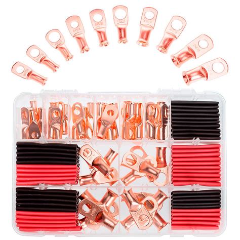 RockDIG 50 pcs AWG 8/6/4/2 Heavy Duty Bare Copper Lugs, Closed End ...