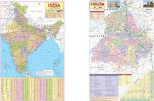 Combo of India Political and Punjab Political maps 20x30 (set of 2 ...