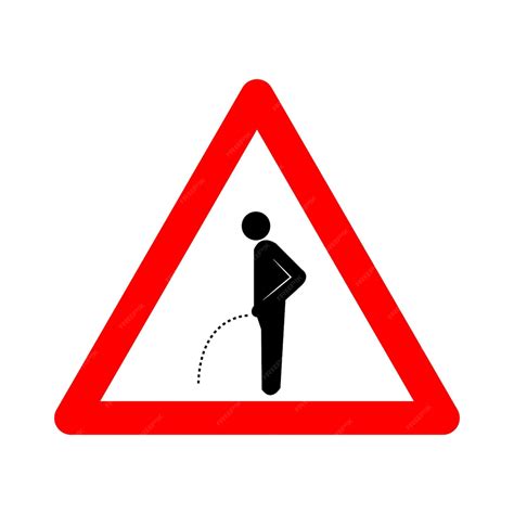 Premium Vector | Sign peeing on floor Warning sign peeing on floor Red ...