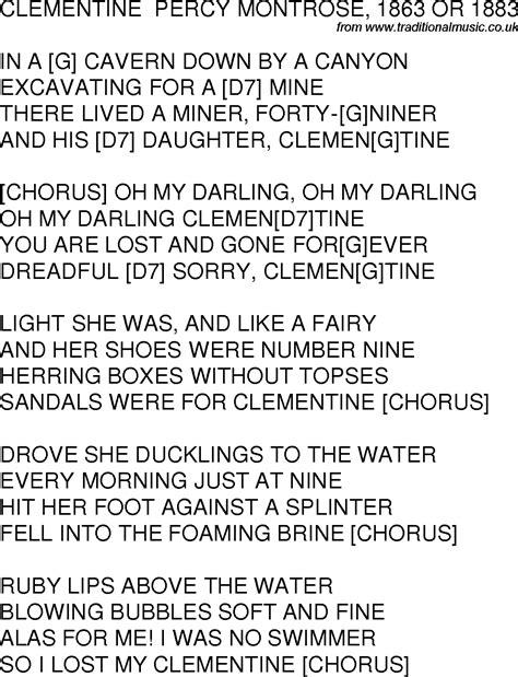 Clementine Lyrics Wet at Victor Bartlett blog