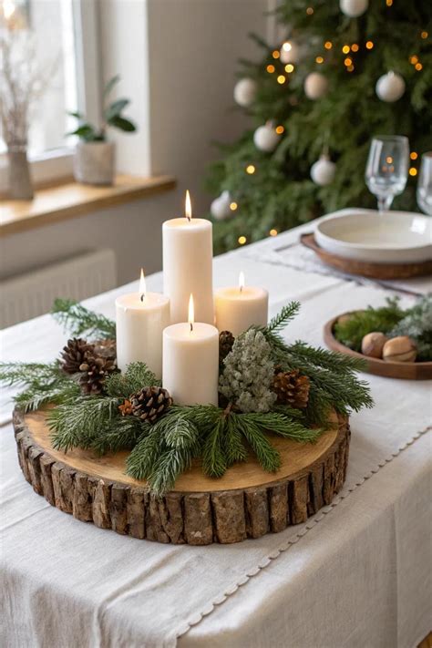 17+ Charming Rustic Christmas Centerpiece Ideas - Vervilla