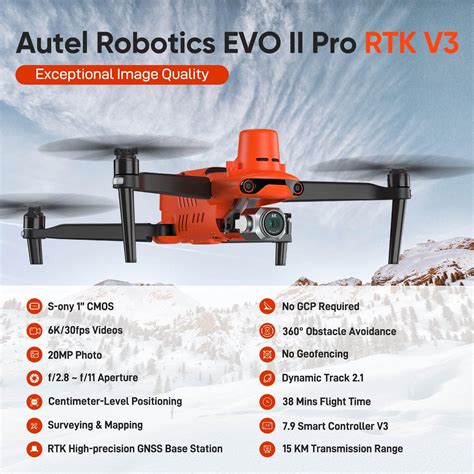 Autel Robotics EVO II PRO RTK V3, S-ony 1'' 6K/30fps India | Ubuy