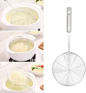 Sawera Deep Fry/Mesh Strainer/Jhara/Puri Strainer Strainer (Silver Pack ...