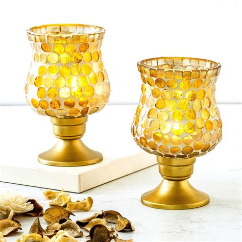 Buy Nova Mini Mosaic Candle Holder - Set of 2 from Home Centre at just ...