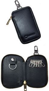 GIMNER Genuine Leather Key Case Pouch Wallet Key Chain Key Holder Ring ...