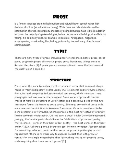 Image result for Prose Paragraph Example