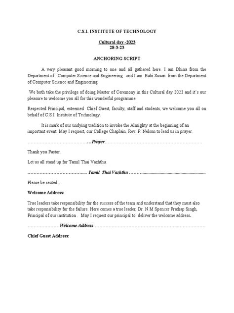 Image result for Anchoring Script for Cultural Program