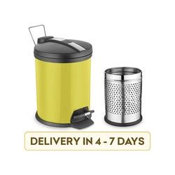 Flair Clean Mate Small Plastic Super Saver Dustbin (5 lt, Assorted)