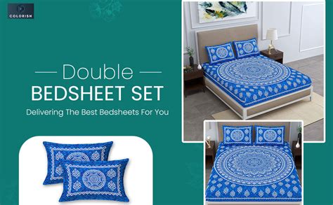 Colorish 120 TC Cotton Blend Mandala Printed Jaipuri Bedsheet for ...