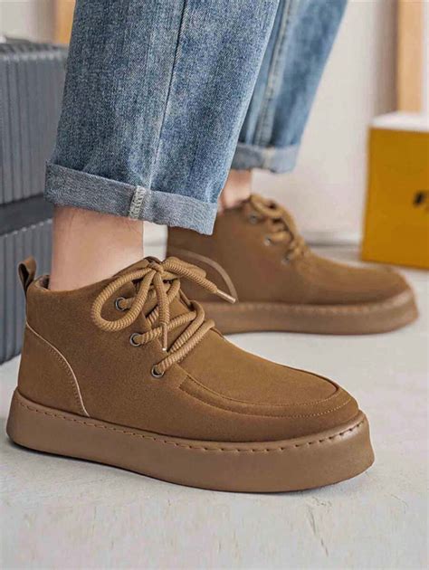 Men's High-Top Leather Boots, New Thick Sole Anti-Slip Wear-Resistant ...