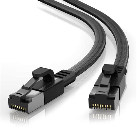 Smolink Cat 8 Flat Ethernet Cable 100 ft, Nylon Braided High Speed ...