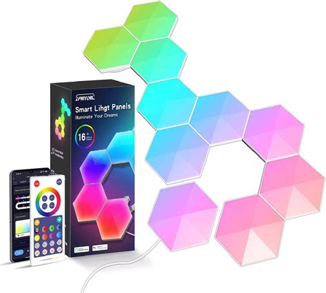 LPDISPLAY Smart LED Hexagon Wall Lights, Hexagon Light Panels, Wi-Fi ...