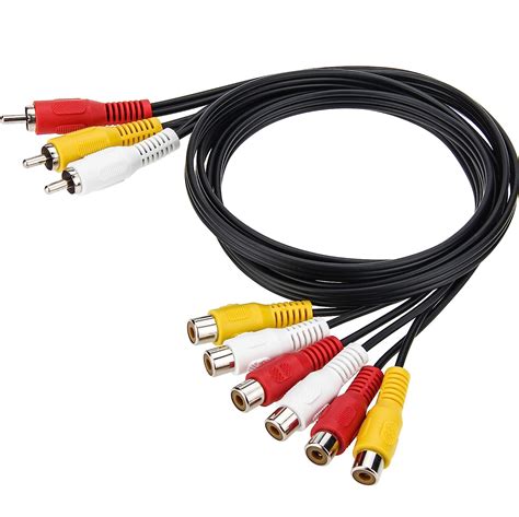 Buy AV Cable Splitter, Ancable 3 RCA Male Plug to 6 RCA Female Jacks ...