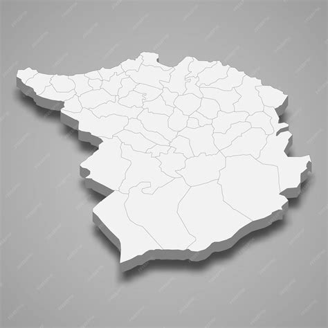 Premium Vector | 3d isometric map of tlemcen is a region of algeria